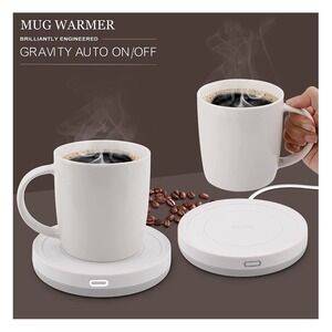 White Smart Coffee Auto On/Off Gravity-Induction Mug warmer